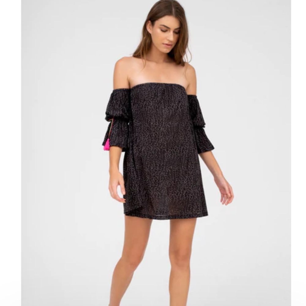 NWT pitusa tassel off the shoulder mini dress